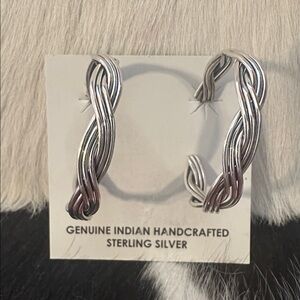 Navajo Sterling Silver Twisted Hoop Earrings